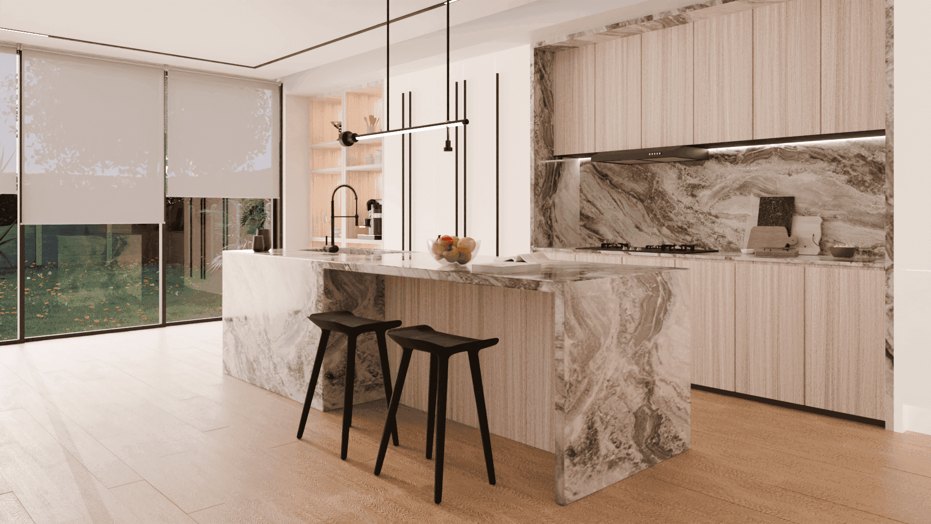 Premium high-pressure laminates displayed in a modern interior setting